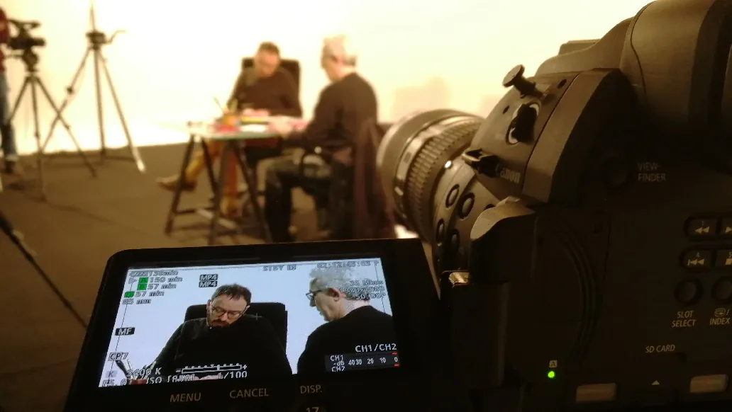 Écran de contrôle de la caméra pendant le tournage en studio